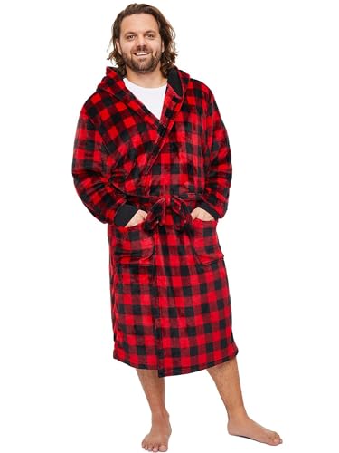 Matching Family Christmas Pajamas Set Warm Fleece Robe Pjs Set Xmas Plaid Fluffy Soft Bathrobe for Couples Kid t2