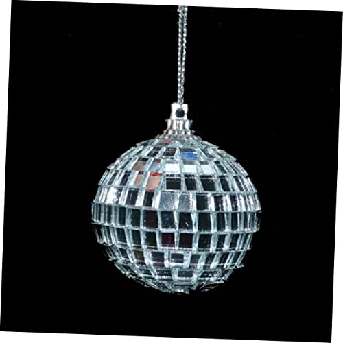 Decoraciones colgantes de espejo plateado DECHOUS, 6 piezas, para fiestas, bodas y festivales de música, reflectantes para iluminación de baile y eventos miniatura 3