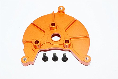 Axial SMT10 Grave Digger Upgrade Parts - Orange Aluminum Transmission Spur Gear Case (2Pcs Set) - View #3