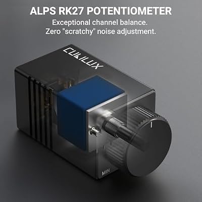 Cubilux RCA Volume Control Knob, Passive Adjustable Audio Controller for High Precision Volume Attenuation Management with Full Aluminum Alloy Case and ALPS Potentiometer (Black) Output
