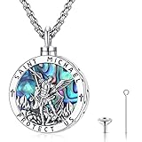 LOOVE Collar de plata de ley S925 con amuleto de San Patrón, colgante de protección para hombres y mujeres, Plata esterlina, No es una piedra preciosa