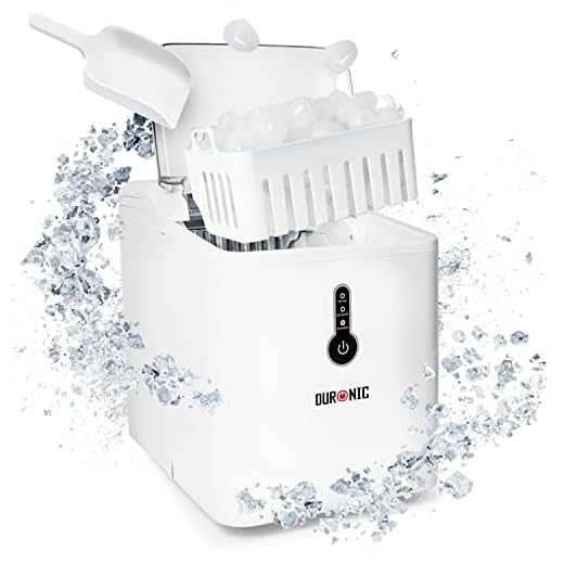 Duronic ICM120 WE Machine à glaçons automatique 120W 9 cubes en 7 à 9 minutes Panier de 600g et pelle à glace Réservoir de 1,5 litre Glace pour boissons fraiches cocktails fêtes