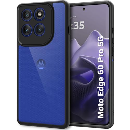 Image of TheGiftKart Hybrid Shockproof Back Cover Case for Motorola Moto Edge 60 Pro 5G | Hard Back Cover Case for Motorola Edge 60 Pro 5G (PC & TPU, Transparent Clear Back, Clear Sides)