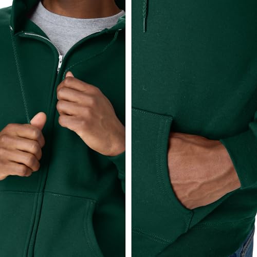 Image of Hanes Men's Zip-up Hoodie, Ecosmart Fleece Full-zip Hoodie for Men, Hooded Sweatshirt