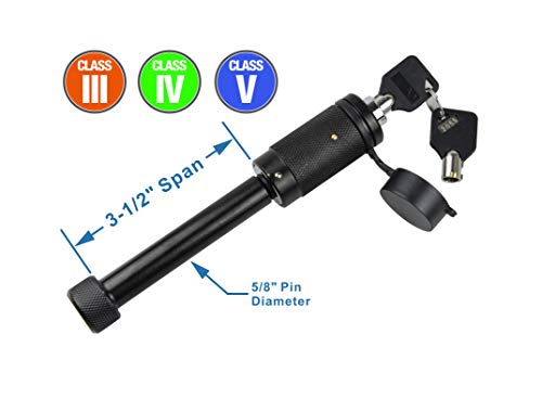 TOPTOW 64181HL Trailer Receiver Hitch Triple Ball Mount with Hook, Black Balls, with Black Dogbone Trailer Hitch Lock, Fits for 2 inch Receiver