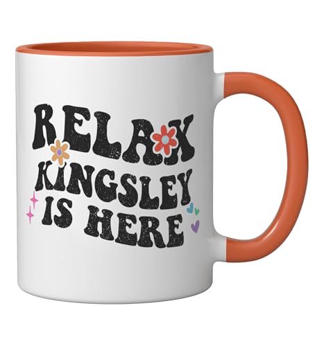 Taza cerámica Orange/White 11 onzas miniatura 2