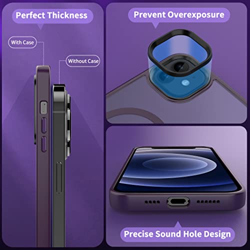 Image of CACOE Magnetic Case for iPhone 12 & 12 Pro 6.1 inch, Dark Purple