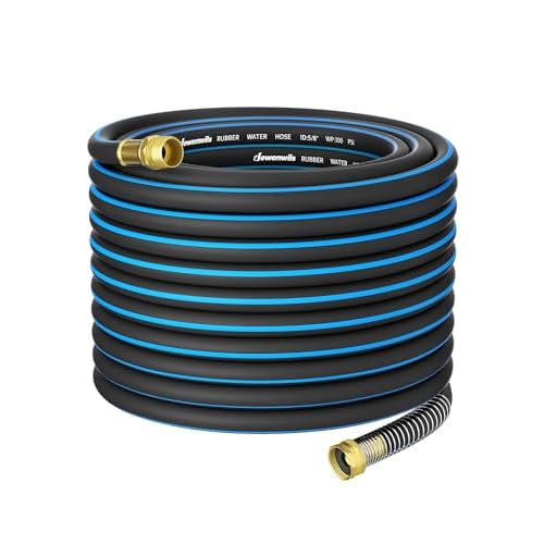 DEWENWILS 5/8" x 75FT Heavy Duty Garden Hose, 300psi Working & 1000psi Burst, Solid Brass 3/4" GHT Fittings, Hot/Cold Water, 5 Layer Construction, Rub