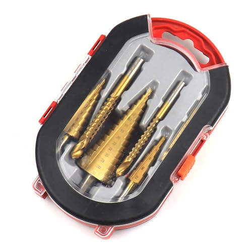 Juego de 6 brocas escalonadas de alta velocidad con recubrimiento de titanio para plástico, madera, chapa metálica y aluminio miniatura 3