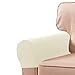 LERTREEUK 1 Paar Sofa-Armlehnenschoner, elastisch, abnehmbar, Weiß (Beige)