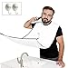 Delantal o babero para barba Delantal con ventosas para espejo. Capa para recoger los recortes de pelo o de barba. No te preocupes en limpiar los recortes de la barba, del pelo o del bigote.Blanco