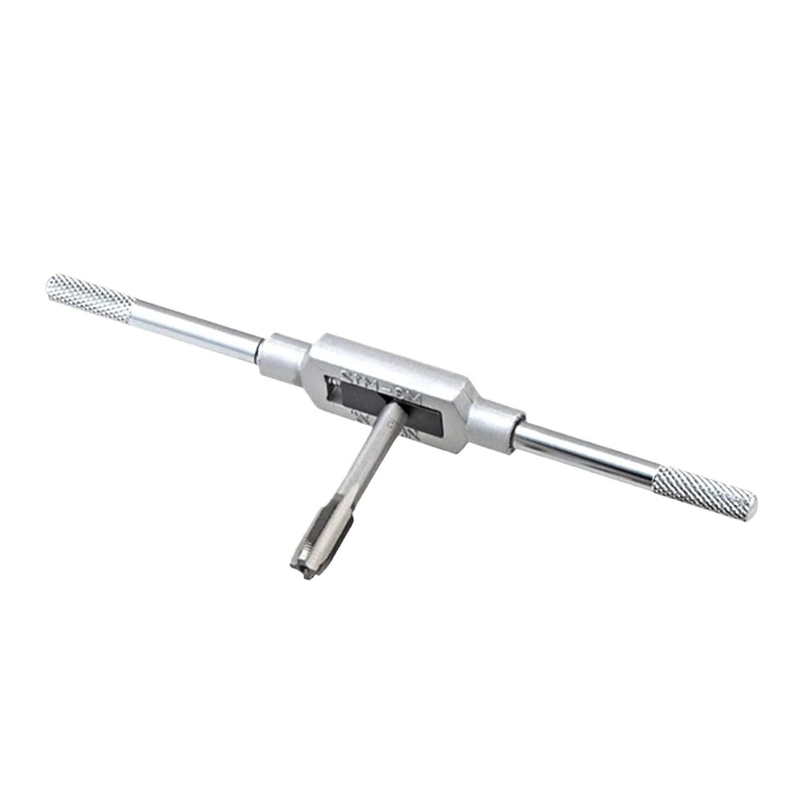 TAZYYZUU Adjustable Tap Wrench Handle 8pcs Thread Metric Machine Hand Screw Taps Set M3 M4 M5 M6 M8 M10 M12 with 1pcs