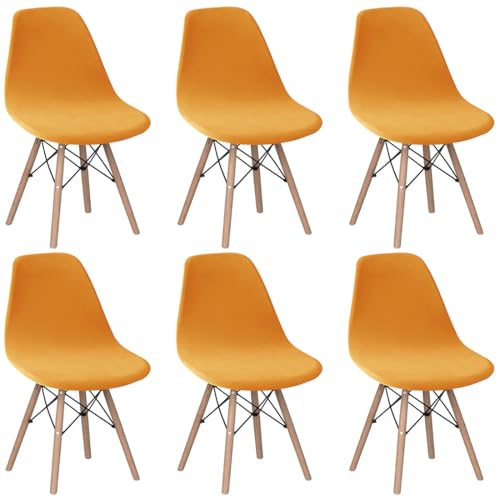 Levoberg Housse de Chaise Scandinave en Velours Lot de 6 Housses de Chaise de Salle à Manger Extensibles Couverture Protection Chaises Scandinaves Lavable...