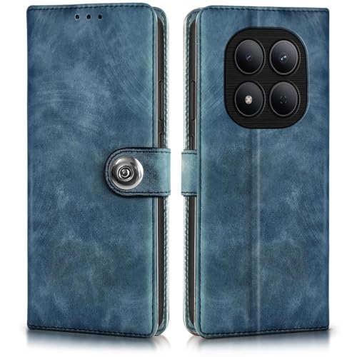 Image of WOW IMAGINE Shock Proof Flip Cover Back Case for Mi Redmi Note 15 5G 2025 | Poco M8 5G (Magnetic Button Flip Case | Wallet Pockets & Stand | Leather Finish | Aquamarine)
