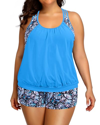 Holipick Plus Size Tankini Swisuit For Woen Two Piece Tuy Control