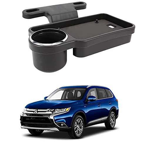 Image of Oshotto (FT-04) Foldable Car Auto Headrest Rear Back Seat Table Drink Food Cup Tray Holder Compatible with Mitsubishi Outlander - Black