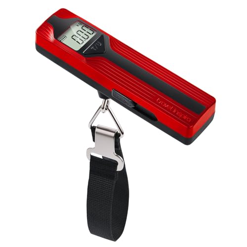 Image of travel inspira Luggage Scale Battery-Free, Travel Essentials, Portable Handheld Digital Suitcase Weight Scale for for Travel Accessories, 110lbs /50kg (Red)