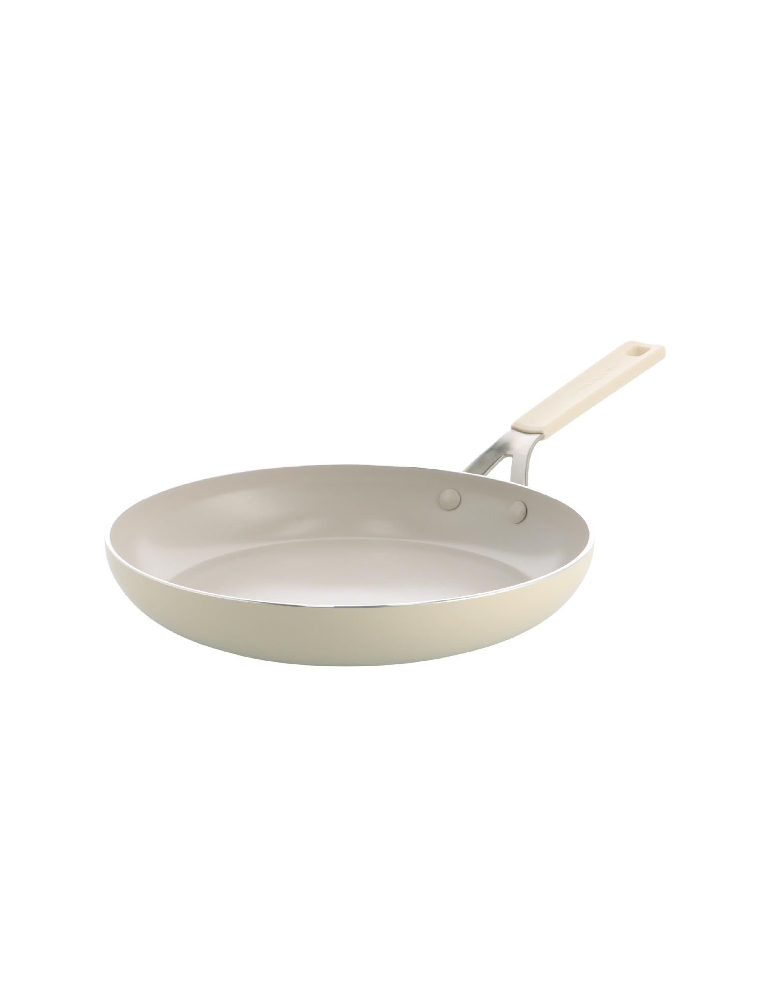 KitchenAid Aluminium Ceramic Non-Stick Frying Pan, 28 cm, PFAS-Free, Induction Safe, Stainless Steel Handle, Oven Safe, Dishwasher Safe, Cream White