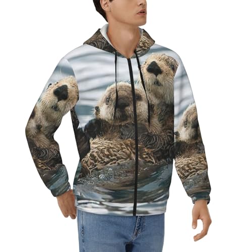 Sweat zippé loutre homme EdWal à manches longues contre le vent frais de mi-saison