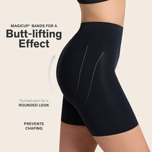 Image of Leonisa InvisiLift Seamless Butt Lifter Shaper Shorts, Moderate Compression Tummy Control Shapewear for Under Dress & Skirts