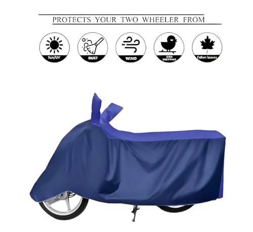 Image of AutoCart Bike Scooty Motorcycle Cover for Premium Bike (Sky Blue and Blue Color) Also Suitable for All 125 CC Bikes and Scooty and Upto 150cc Pack of 1 | Design for Suzuki GIXXER