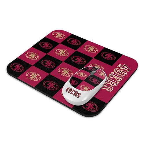 SOAR NFL Wireless Mouse and Mouse Pad- Checkered, San Francisco 49ers