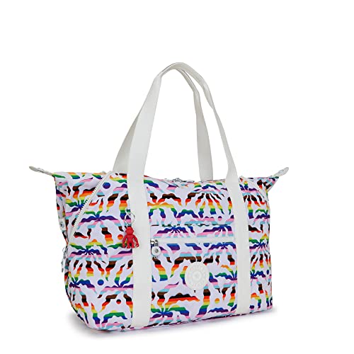 Image of Kipling Art Medium Printed Tote Bag Rainbow Palm