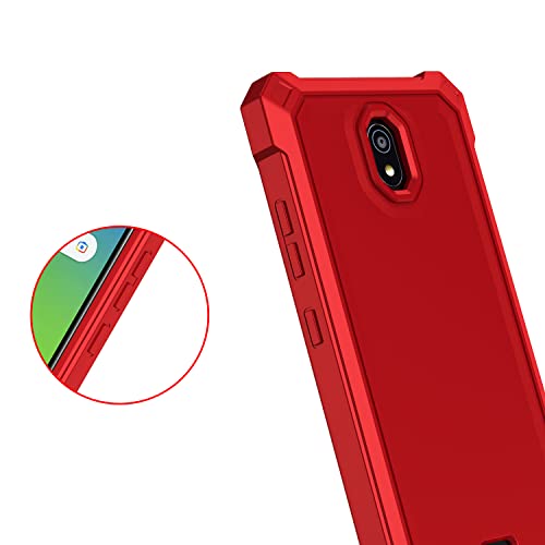 For Nokia C100 Case,Nokia C100 Phone Case With Screen Protector,Front Back Full Body Protective Design Frosted Pc Back Soft Tpu Bumper Raised Corner Shockproof Phone Cover Case For Nokia C100 Red #TOP5