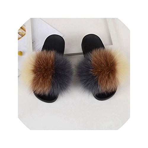 2019 Real Fur Slippers Slides Casual Shoes Fluffy Flip Flops Furry Women Sandals,A,10 2019 Real Fur Slippers Slides Casual Shoes Fluffy Flip Flops Furry Women Sandals,A,10