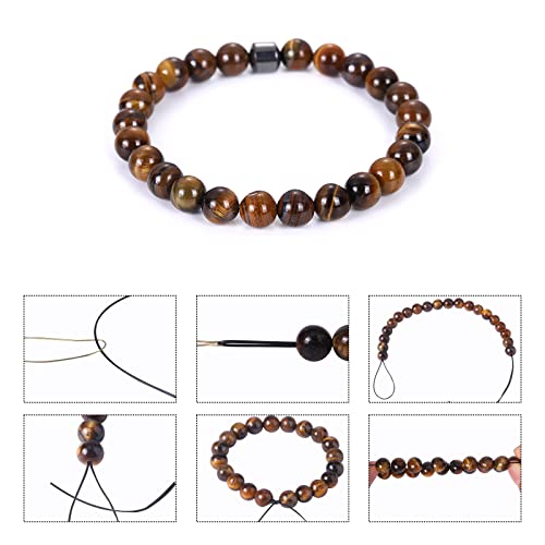 Nenjindz 8mm Tiger Eye Beads for Jewellery Making,Natural Brown Chakra Beads for Crafting Brown Gemstone Bead for Brecelets Necklace Earrings Making(100pcs) - Image 3