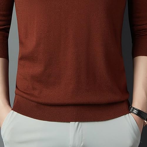 Mens Crewneck Pullover Sweater Long Sleeve Basic Casual Knitted Sweaters Lightweight Fall Fashion Pullover Top4