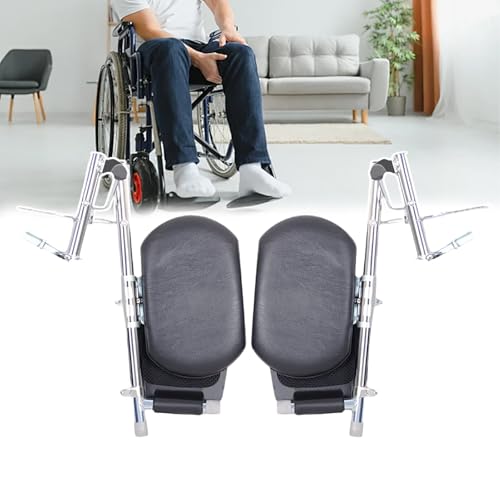 Reposapiés de elevación para silla de ruedas, reposapiés ajustables con ángulo de elevación de 90-180°, pedal de ingeniería ABS, soporta hasta 100 kg, reposapiés ajustable de 39-45 cm