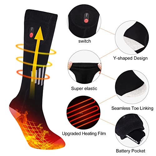 4200Mah Rechargeable Heated Socks For Men Women, Electric Thermal Warming Socks Washable Heating Socks, 3 Heating Settings Winter Foot Warmer For Hunting Skiing Camping Hiking Fishing #TOP3