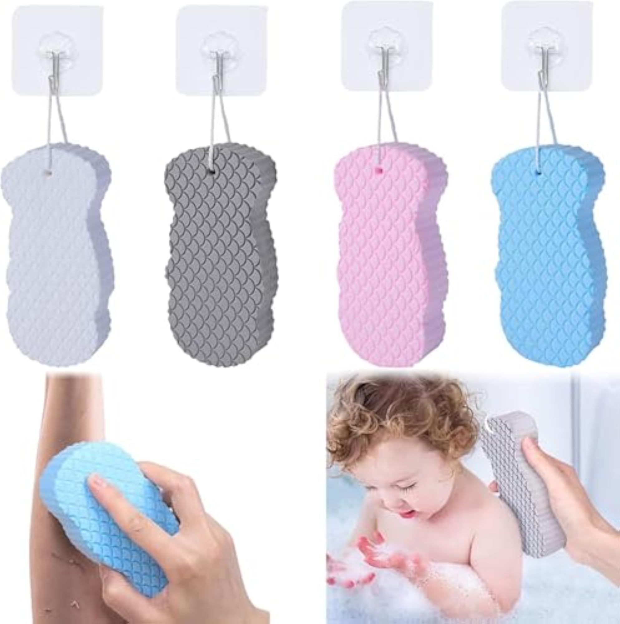 Ultra Soft Bath Shower Sponge, Multi Colors