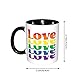 Prid Rainbow Love Coffee Mug Funny Novelty Ceramic Tea Cup Microwave Safe 11oz Office And Home Ideal Cup For Men Women