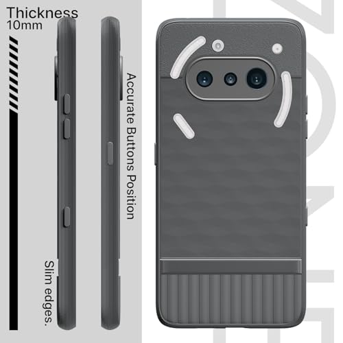 Image of Pikkme Back Cover for Nothing Phone 3a 5G Camera Protection 3D Hexa Cube Design Silicone Protective Bumper Case (Grey)