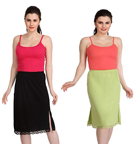 Image of Splash Cotton Rich Regular Skirt Slip for Women - Knee Length