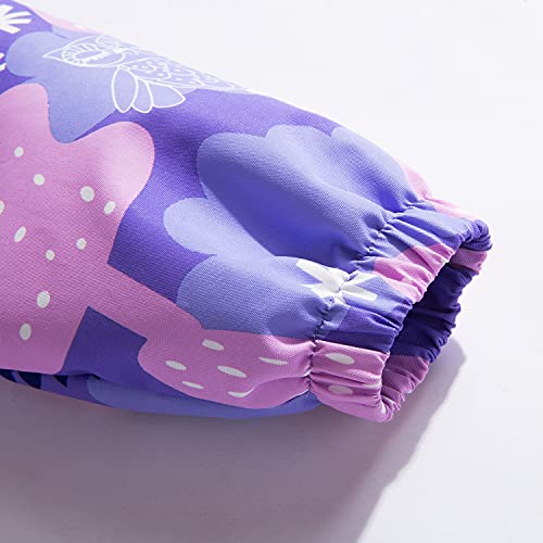 image for MGEOY Girls Rain Jacket Lightweight Waterproof Hooded Fleece Lined Rai