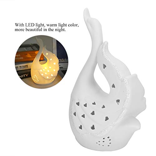 Lámpara de Mesa de Noche LED Forma Cisne Cerámica miniatura 6
