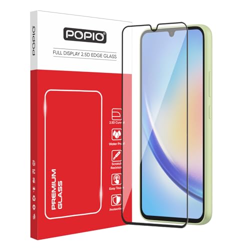 POPIO Military-Grade Gorilla Tempered Glass For Samsung Galaxy A34 | 9H Hardness, Edge-to-Edge, Bubble-Free