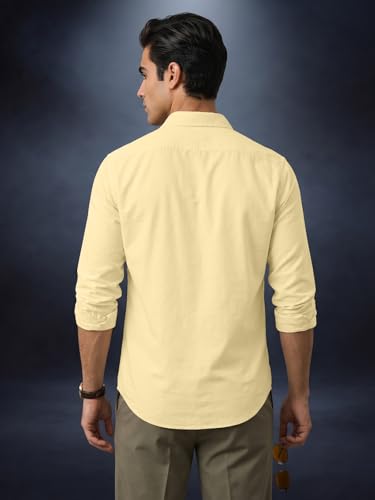 Image of Veirdo Men's Pure Cotton Utility Shirt | Full Sleeve Casual Button-Down with Dual Chest Pockets | Stylish & Comfortable Everyday Wear | Colors: Beige, Black, Maroon, Olive, Rust & White