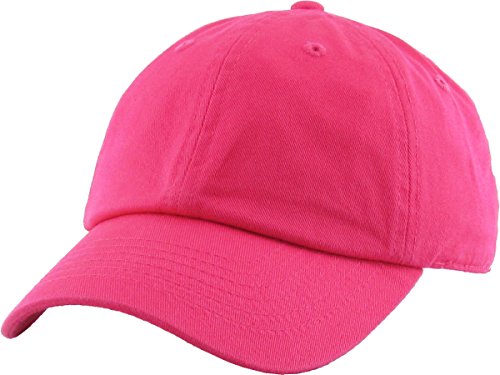 Kids Baseball Cap Unisex Low Profile Hat - Hot Pink (2-5) #TOP29
