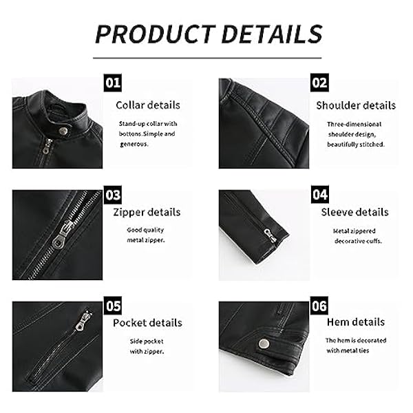 Adhdyuud Vrouwen Casual Rode Lederen Jas Herfst Vintage PU Jas Zwart Faux Lederen Motorjassen