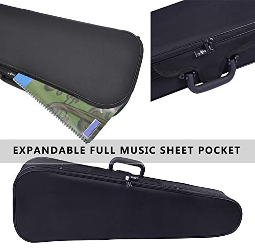 Aileen CSV102 Basic Professional Triangular Lightweight Suspension Carry Violin Hard Case - 4/4 Full Size Black - Thumbnail 4