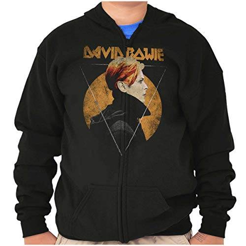 David Bowie Triangle Mars Profile '77 Youth Zip Hoodie Boys Girls Black