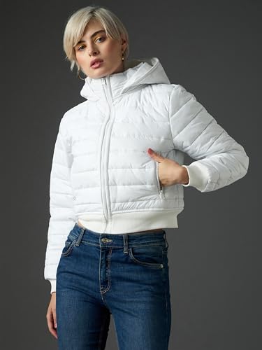 Image of SASSAFRAS Women Hooded Crop Bomber Puffer Jacket