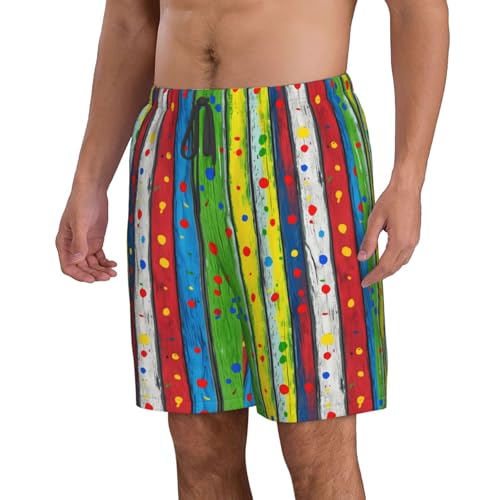 Colorful Wood Board Print Stylish Beach Shorts Swim Trunks Lightweight Breathable Summer Outdoor Activities2
