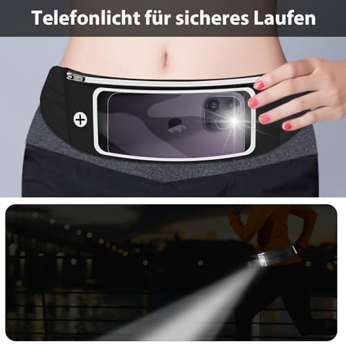 Razobws Laufgürtel Handy, Handytasche Joggen mit Verstellbarem Gummiband Running Belt für Laufen Sport Fitness Laufgurt Joggen für Handy unter iPhone Samsung mit 6,8 Zoll Touchscree