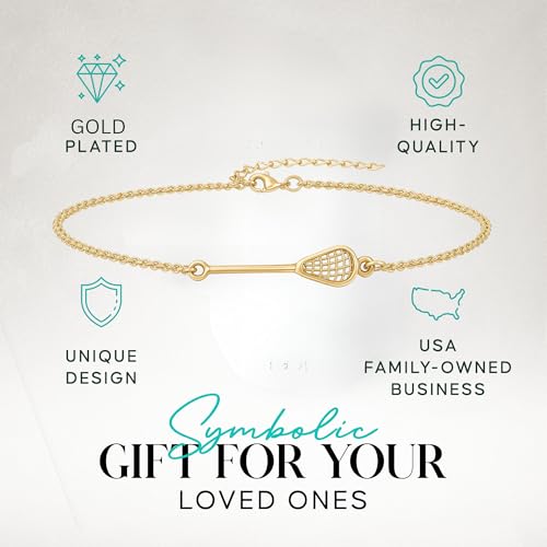 Lacrosse Bracelet, Dainty Lacrosse Stick Pendant, Lacrosse Jewelry, Stainless Steel Waterproof Charm, Gift for Lacrosse Players2