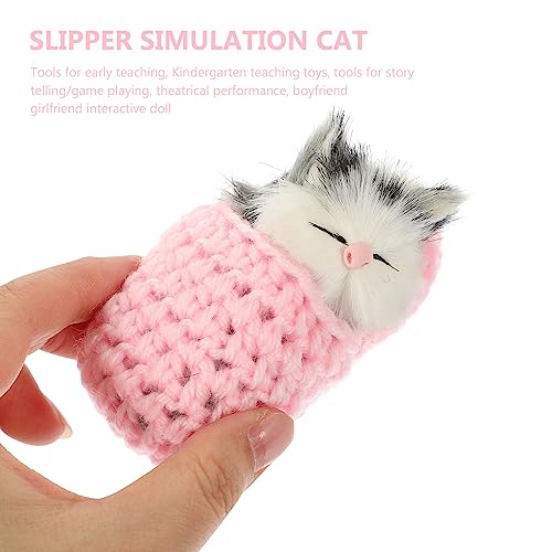 Sleeping Cat Doll Simulation Vocalize Small Cat Stuffed Animal Plush Toy Kitt...